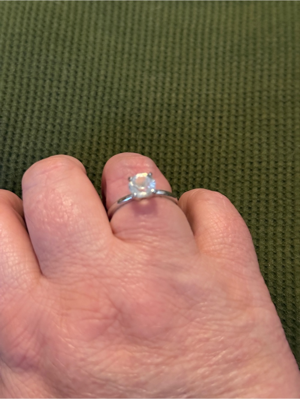 Solitaire Opal Ring in Silver-Tone - Women's Jewelry